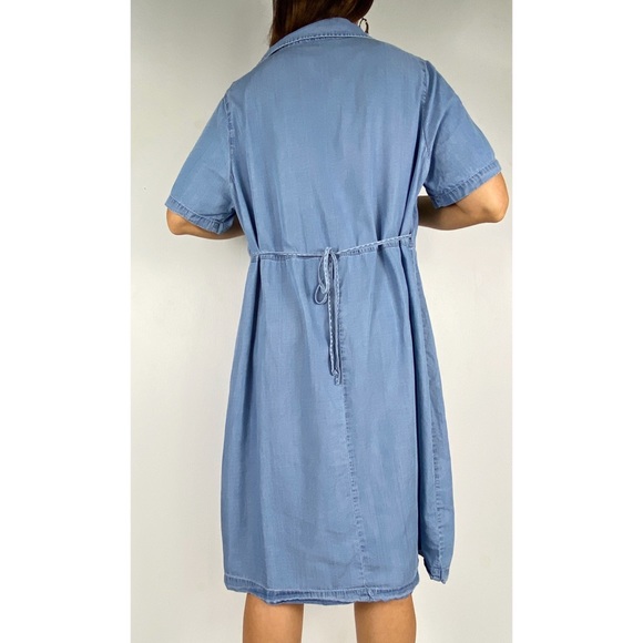 BELLE CURVE Blue Chambray Button Shirt Dress Sz 20 - Picture 3 of 8
